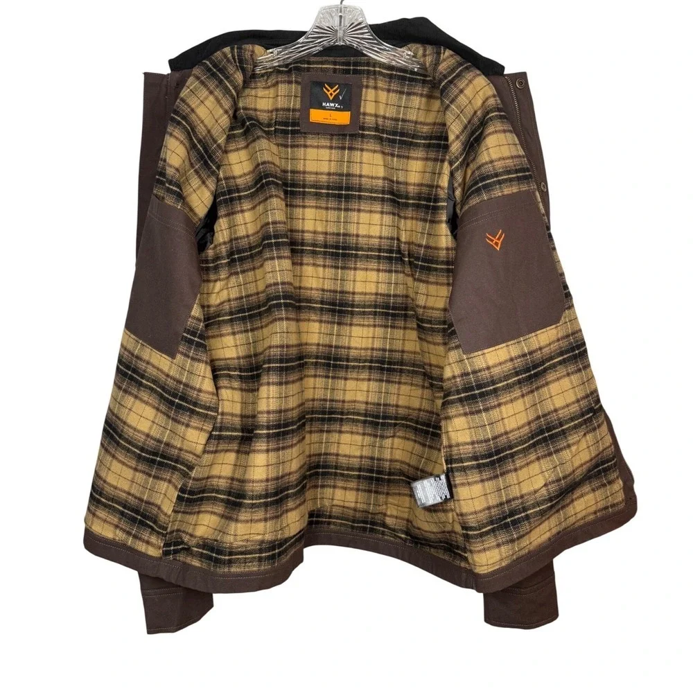NWT HAWX MEN'S OAKDALE SOLID CHORE COAT, Brown, Size Large